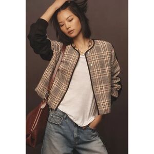 Anthropologie Dolan Left Coast Fabric Mix Quilted Jacket